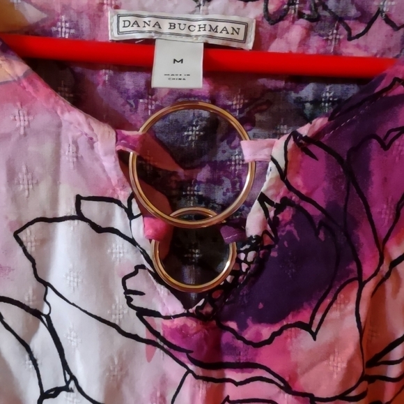 Dana Buchman Size Medium woman Long Sleeve Blouse Shirt Top - Picture 5 of 6